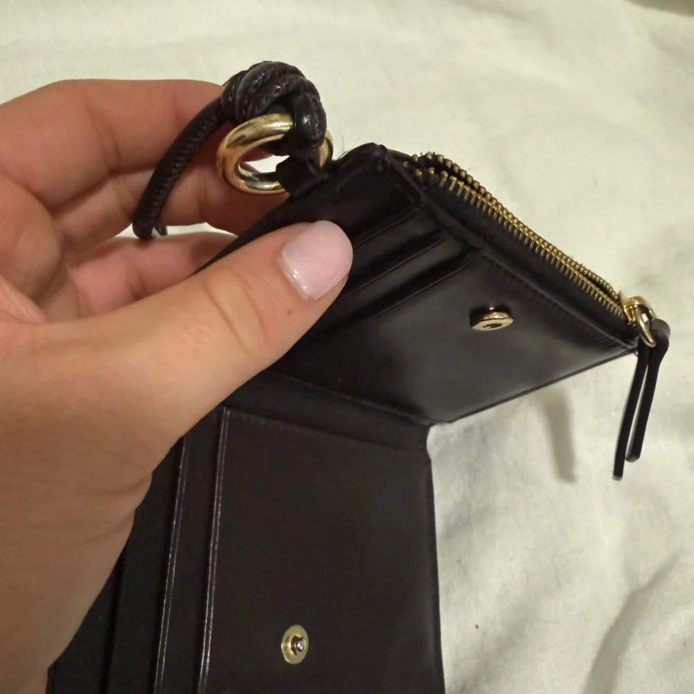 Mango Brown Leather Card & Key Holder with Gold Accents - Picture 5 of 6
